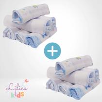 Kit Paninho de Boca Babete 6 ou 12 unidades Estampados 100% Algodão 30x30 cm