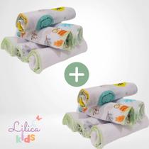 Kit Paninho de Boca Babete 6 ou 12 unidades Estampados 100% Algodão 30x30 cm Kit Paninho de Boca Babete 6 ou 12 unidades Estampados 100% Algodão 30x30 cm