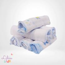 Kit Paninho de Boca Babete 6 ou 12 unidades Estampados 100% Algodão 30x30 cm