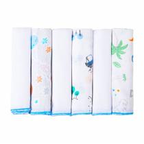 KIT PANINHO DE BOCA BEBÊ COM 6 UND 100% ALGODÃO 30x30cm PREMIUM 100% ALGODÃO BABETE