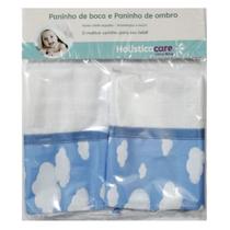Kit Paninho de Boca Bebê Nuvem Azul