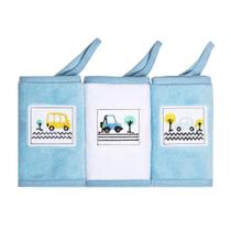 Kit Paninho De Boca Com Prendedor De Chupeta Carrinhos 3Pçs