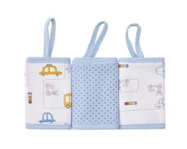 Kit Paninho De Boca Estampado Com 3 Pçs Carros Papi