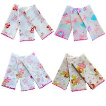 Kit Paninho de Boca Fralda 100 Algodão para Bebê Enxoval Maternidade