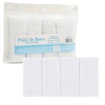 Kit Paninho De Boca Pinte E Borde 01 Pacote Com 4 Unidades 34x34cm Baby Incomfral COR:BRANCO