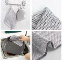 Kit Pano 5 Panos Mágico Inox De Limpeza Multiuso Reutilizável Dupla Face Cozinha Fogão Louça