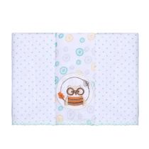 Kit Pano De Boca Estampado Papi Bordados Bosque - 03 Peças - Papi/Karinho