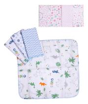 Kit Pano De Boca Infantil 4 Unidades Estampados 32x32 Cm Kit Pano De Boca Infantil 4 Unidades Estampados 32x32 Cm