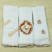 Kit Pano de Boca Masculino para Bebê com 3 Peças 100% Algodão Babete Menino Baby 162M Kit Pano de Boca Masculino para Bebê com 3 Peças 100% Algodão Babete Menino Baby 162M