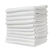 Kit Pano de Chão Alvejado Branco 10 Unidades 45x70cm - Saco Duplo, Direto da Fábrica, Pano para Faxina da Casa e Limpeza do Carro, Excelente Qualidade - Leve Casa e Decor