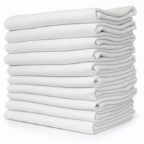 Kit Pano de Chão Alvejado Branco 10 Unidades 45x70cm Saco Duplo, Direto da Fábrica, Pano para Faxina da Casa e Limpeza do Carro, Excelente Qualidade