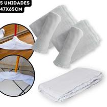 Kit Pano de Chão Saco Alvejado Grande Branco - 47x65cm - 5 Unidades