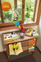 Kit Pano de Copa Estampada Caipira 0,40cm x 0,60cm com 7 peças Kit Pano de Copa Estampada Caipira 0,40cm x 0,60cm com 7 peças