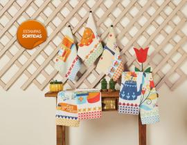 Kit pano de copa estampado 7 peças Kit pano de copa estampado 7 peças