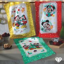 Kit Pano de Copa Felpudo 3 peças Prata Natal Mickey e Minnie 21 Kit Pano de Copa Felpudo 3 peças Prata Natal Mickey e Minnie 21