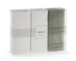 Kit Pano de Copa Karsten Cuisine - 3 peças - Branco / Eucalipto