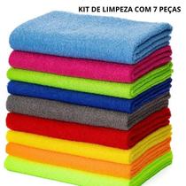 Kit Pano de Limpeza Multiuso Com 7 peças Alta Absorção