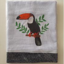 Kit Pano de Prato 2 Unidades Estampado com Bordado e Aplique Patchwork 100% Algodão