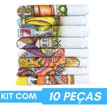 KIT Pano De Prato Bainha Estampas Sortidas