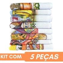 KIT Pano De Prato Bainha Estampas Sortidas KIT Pano De Prato Bainha Estampas Sortidas