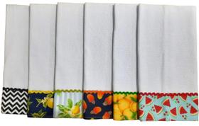 Kit Pano de Prato Barrado Santa Margarida com Viés Atacado 10p