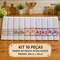 Kit Pano de Prato Copa Atoalhado Felpudo Kit 10 peças Atacado Revenda Kit Pano de Prato Copa Atoalhado Felpudo Kit 10 peças Atacado Revenda
