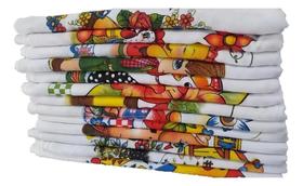 Kit Pano De Prato Copa Estampado Pé De Galinha 10Un