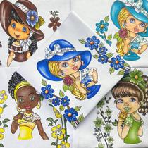 Kit Pano De Prato Estampado Boneca Bonequinha Saia - 5 Un