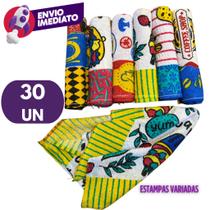 Kit Pano De Prato Guardanapo Copa Cozinha Secar Louça Atoalhado Felpudo Premium 40x60 Estampado