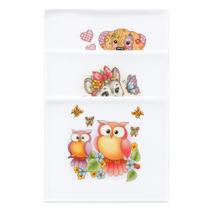 Kit Pano de Prato Premium 60x42 Estampado Branco com Bainha Cozinha Copa