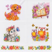 Kit Pano de Prato Premium 60x42 Estampado Branco com Bainha Cozinha Copa