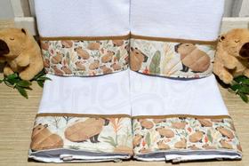 Kit Pano de Pratos 4 peças - Tema Capivara