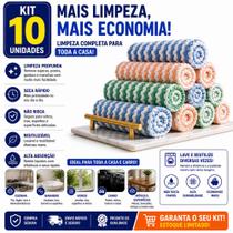 Kit Pano Microfibra Limpeza 25x25cm Multiuso Alta Absorção Reutilizável Cozinha Kit Pano Microfibra Limpeza 25x25cm Multiuso Alta Absorção Reutilizável Cozinha