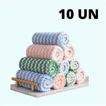 Kit Panos de Limpeza Microfibra 25x25cm Alta Absorção Multiuso