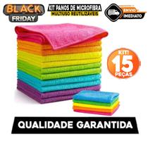 Kit Panos de Microfibra 10 15 20 Unidades Multiuso Reutilizáveis Toalha Mágica para Carro Vidro e Li Kit Panos de Microfibra 10 15 20 Unidades Multiuso Reutilizáveis Toalha Mágica para Carro Vidro e Li