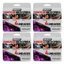 Kit Panos Microfibra Cockpit 30x30 Cores Sortidas Para Casa Cozinha Banheiro Vidros e Móveis Kit Panos Microfibra Cockpit 30x30 Cores Sortidas Para Casa Cozinha Banheiro Vidros e Móveis