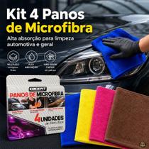 Kit Panos Microfibra Cockpit 30x30 Cores Sortidas Para Casa Cozinha Banheiro Vidros e Móveis