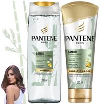Kit Pantene Bambu Pro-V Nutre Cresce Óleo Rícino Cafeína Nutrição para Cabelos Quebradiços Fracos