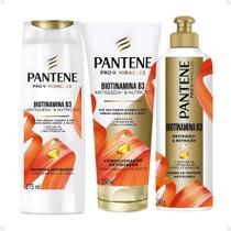Kit Pantene Biotinamina B3 Antiqueda e Nutrição: Shampoo 175ml e Condicionador 150ml+ Creme de Pentear 240g Kit Pantene Biotinamina B3 Antiqueda e Nutrição: Shampoo 175ml e Condicionador 150ml+ Creme de Pentear 240g