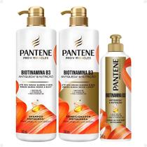 Kit Pantene Biotinamina B3 Antiqueda e Nutrição: Shampoo 510ml e Condicionador 510ml + Creme de Pentear 240g