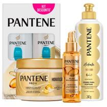 Kit Pantene Brilho Extremo Shampoo 400ml + Condicionador 175ml + Creme De Pentear + Máscara Hidratação + Óleo Milagroso Queratina