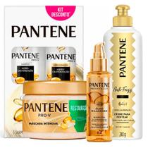 Kit Pantene Hidro Cauterização Shampoo 350ml + Condicionador + Creme De Pentear + Máscara Restauração + Óleo Milagroso