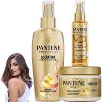 Kit Pantene Pro-V Miracles Spray Queratina Óleo Milagroso Cronograma Capilar Mascara Hidratação Nutrição Umectante Restauração