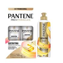 Kit Pantene Queratina Shampoo 300ml + Condicionador 150ml + Creme Para Pentear 240g Kit Pantene Queratina Shampoo 300ml + Condicionador 150ml + Creme Para Pentear 240g