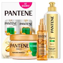 Kit Pantene Restauração Shampoo + Condicionador + Creme De Pentear + Máscara + Óleo Milagroso Queratina Kit Pantene Restauração Shampoo + Condicionador + Creme De Pentear + Máscara + Óleo Milagroso Queratina