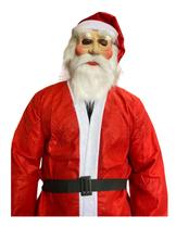 Kit Papai Noel c/ máscara em látex roupa,luva, óculos Natal