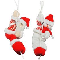 Kit Papai Noel e Boneco de Neve Pelúcia na Corda Rapel 30cm - Master Christmas Kit Papai Noel e Boneco de Neve Pelúcia na Corda Rapel 30cm - Master Christmas