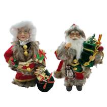Kit Papai Noel e Mamãe Noel Decorativos Natalinos Lindos 30cm Kit Papai Noel e Mamãe Noel Decorativos Natalinos Lindos 30cm