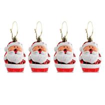 Kit Papai Noel Pendente Enfeite Árvore Natal Vintage 8cm 4 Unidades - Magizi Kit Papai Noel Pendente Enfeite Árvore Natal Vintage 8cm 4 Unidades - Magizi
