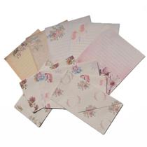 Kit Papéis de Carta Decorados C/ 10 + Envelopes Estampados